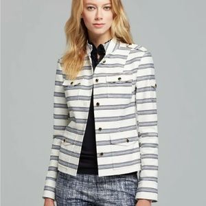 🗽Tory Burch Sargent Pepper blazer jacket size 6 cream blue burgundy stripe